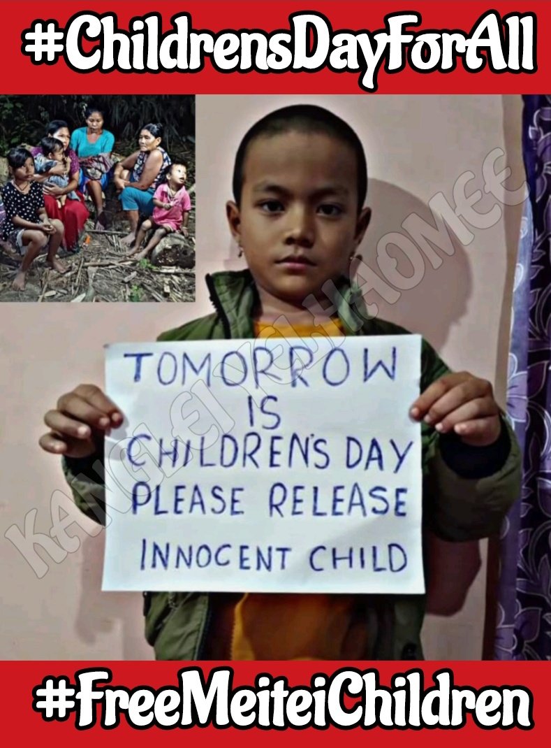 A Heartfelt Cry of a Child, this Children’s Day 2024

Today marks Children's Day, a day that should be filled with laughter, games, and dreams for every child. However, our hearts ache for the #Three_Meitei_Children still held captive by the #KukiZoTransnationalNarcoTerrorists
