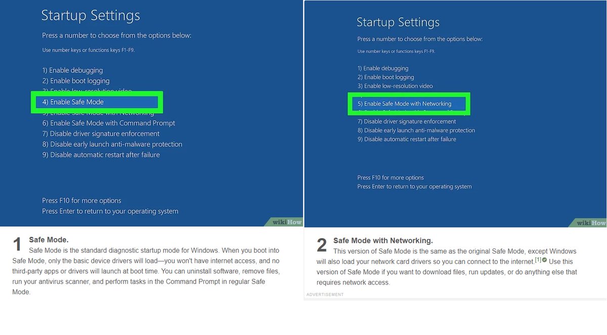 CAStenman's tweet image. How to Start Windows 10 in Safe Mode (Using the Command Prompt)  t.ly/DzhNM     @wikiHow #Windows11 #HowTo #SafeMode