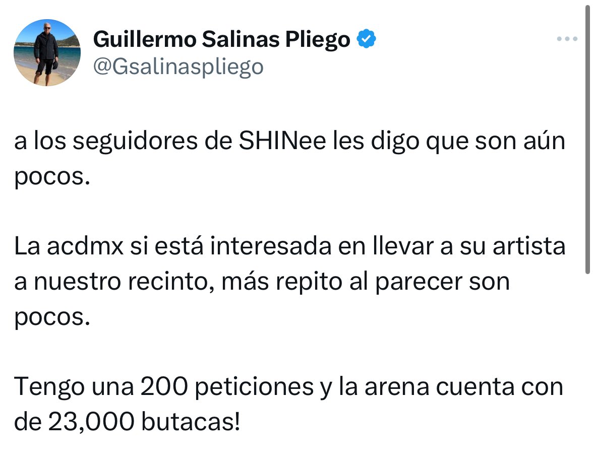 MarianLune11's tweet photo. Ya captamos la atención de LOS DUEÑOS, LOS MEROS MEROS de la @ArenaCdMexico 

Sigamos tuiteando y mostrando el gran público que está interesado en tener a Taemin en la ARENA CDMX y poder decir LO LOGRAMOS 🥹❗️
#ArenaCDMXForTaemin 
@HFT_official_
@RicardoBSalinas
@Gsalinaspliego https://t.co/5oYLQCZThg