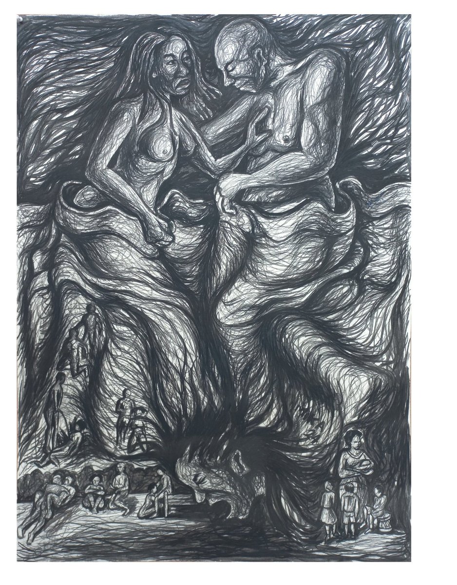 .
Series: Stepping Into Artistry.
Title: History Of The Sheets
Medium: Charcoal on paper.
Size: 107 cm × 77cm.

Artwork addressing sex work and the kind of treatment women go through in this type of work. Artwork insisting on the need for the rights protecting sex workers.