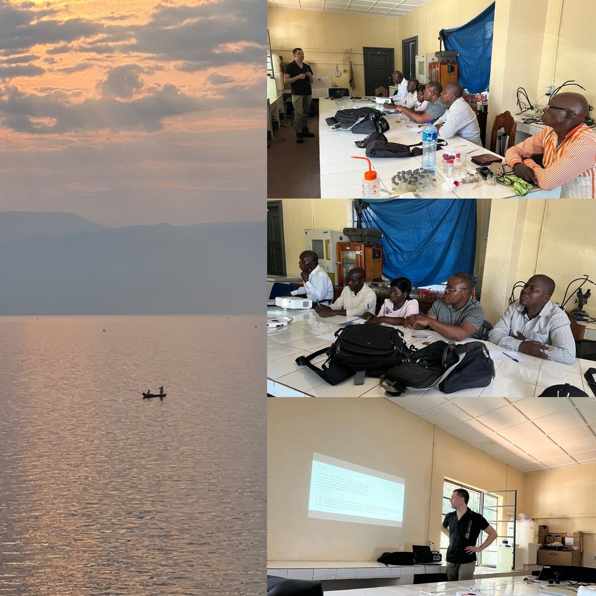 JoostRaeymkrs's tweet image. Thrilled to be back at the Centre de Recherche en Hydrobiologie at Lake Tanganyika (Uvira, DR Congo)! We will launch the fieldwork for project #chipolata - Climate change and harvesting impacts on the pelagic fish community of Lake Tanganyika @forskningsradet @Norduniversitet