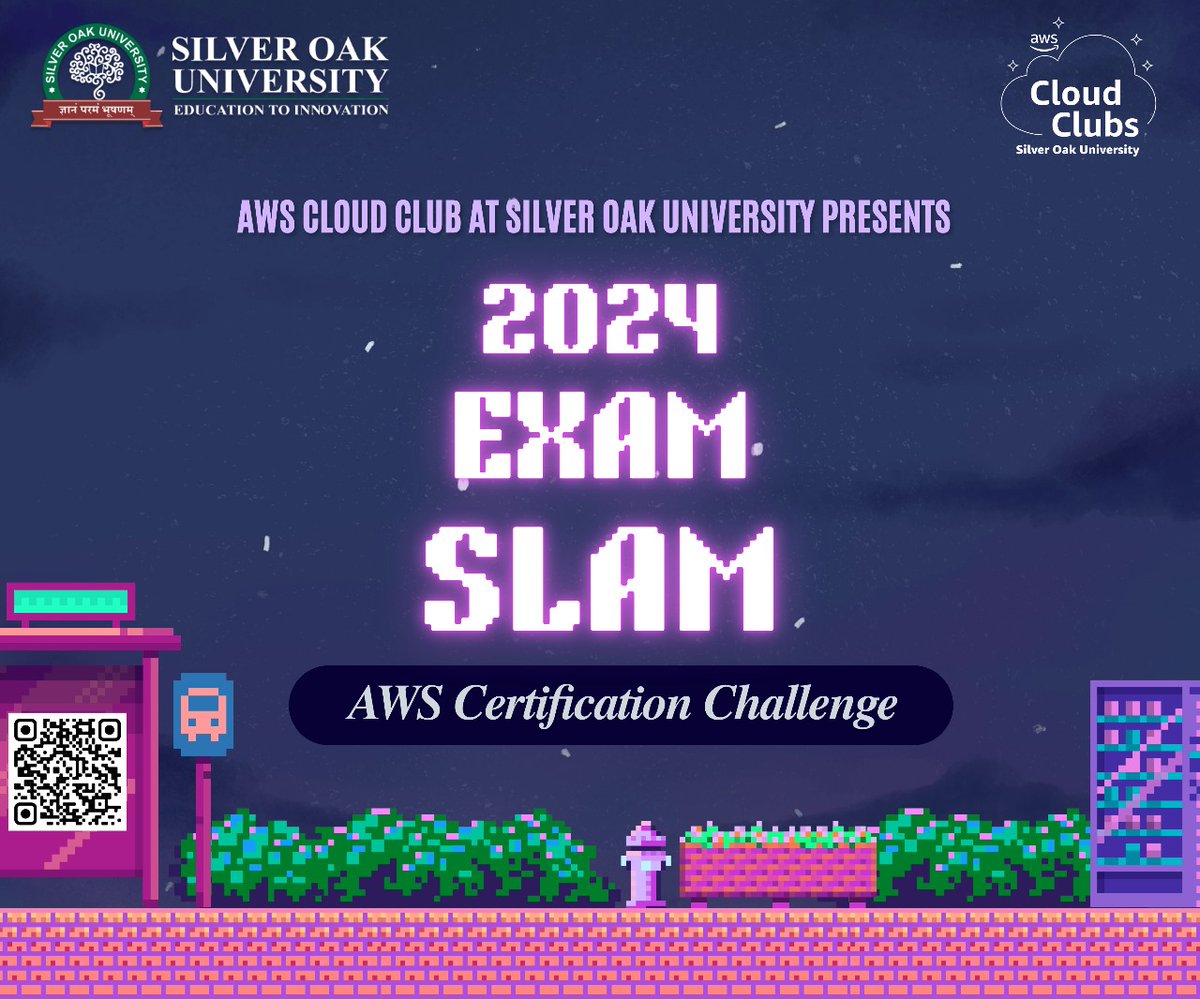 awsccsou's tweet photo. 🚀 Gear up! The #AWSCloudClubSilverOakUniversity presents the “2024 Exam Slam”—an exclusive @AWSCertification Challenge! 📜 Ready to dive into continuous learning and achieve your AWS certification? 🌐 We’re selecting dedicated members with a passion for cloud mastery. https://t.co/GRS8RGPHAX