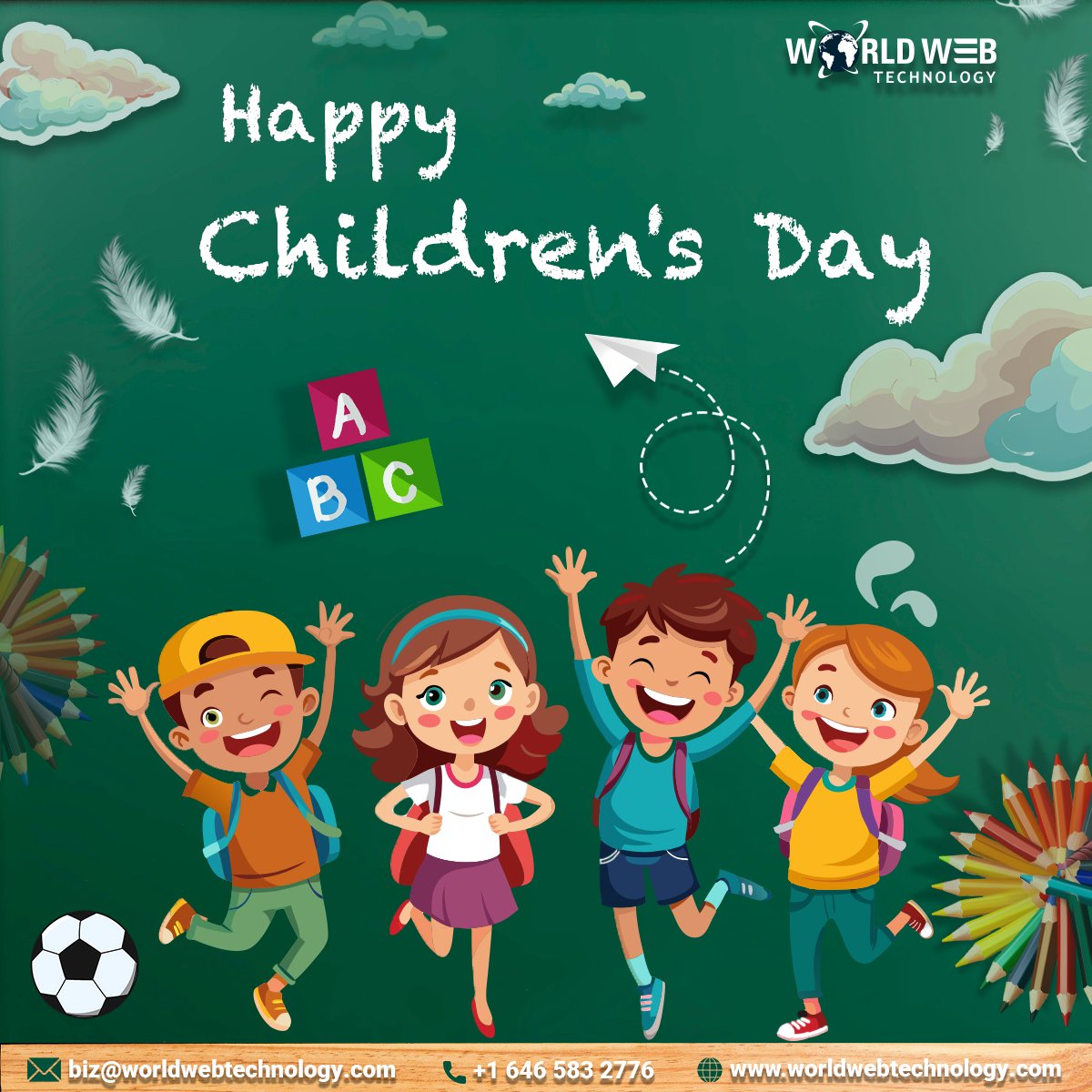 worldwebtechno's tweet photo. Happy #ChildrenDay!
Today we celebrate the #joy, laughter, and limitless potential of our little ones. Let’s nurture their #dreams and inspire their imaginations to soar.
#happychildrensday2024 #happychildrensday #futureleaders #joyofchildhood #childhood #worldwebtechnology https://t.co/VDjOLRzE8z