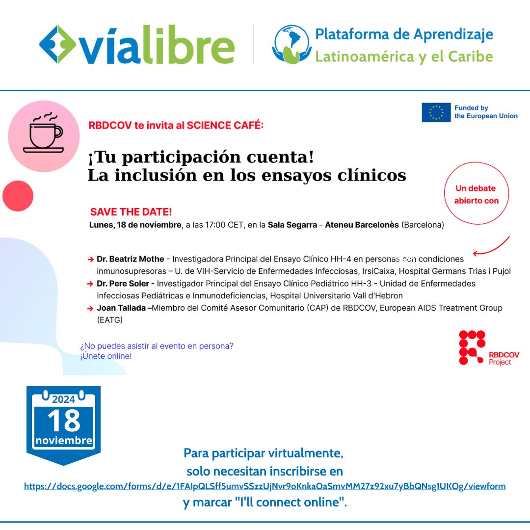 El acto, será en castellano con traducción simultánea al inglés, en Barcelona, a las 5pm hora local, se podrá seguir en línea. Si quieren participar virtualmente, solo necesitan inscribirse en el siguiente enlace y marcar "I'll connect online".
docs.google.com/forms/d/e/1FAI…