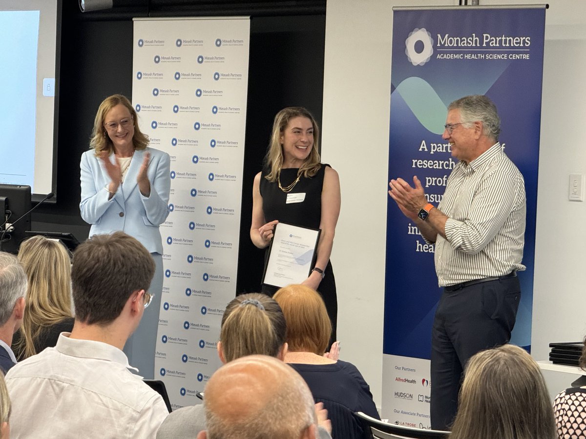 STMneurosci's tweet photo. Congratulations to early career researcher extraordinaire ⁦@Dr_Emma_Foster⁩ ⁦- inaugural MP STAR fellow - who has received a ⁦@MonashPartners⁩ inaugural award for novel use of data ⁦@MonashSTM⁩ ⁦@AlfredHealth⁩ for the study https://t.co/WqavYfWgf9 👏🏻 🎉🏅 https://t.co/tg8QMa3Fv3