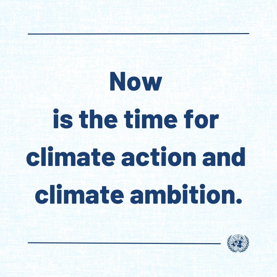 Now is the time for #ClimateAction &amp; ambition.

Ambition in adaptation to climate impacts.
Ambition in climate mitigation.
Ambition in climate finance.
Ambition in climate justice.

#COP29