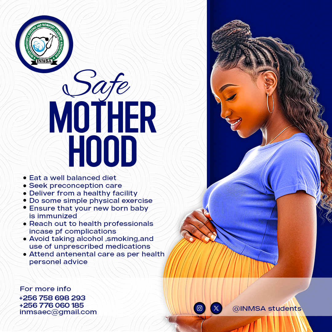 Inter-university Nursing & Midwifery Students Asso (@inmsastudents) on Twitter photo INTER-UNIVERSITY NURSING AND MIDWIFERY STUDENTS' ASSOCIATION ๐ฅ
Joins Others To "Educate, Advocate for Mothers and Above all Promote Safe Motherhood.
Please Share/Retweet the Message for the Love of Motherhood.
<a href="/Seed_Global/">Seed Global Health</a> <a href="/MinofHealthUG/">Ministry of Health- Uganda</a> <a href="/cehurduganda/">CEHURD Uganda</a> @lilianniwabine INTER-UNIVERSITY NURSING AND MIDWIFERY STUDENTS' ASSOCIATION ๐ฅ
Joins Others To "Educate, Advocate for Mothers and Above all Promote Safe Motherhood.
Please Share/Retweet the Message for the Love of Motherhood.
<a href="/Seed_Global/">Seed Global Health</a> <a href="/MinofHealthUG/">Ministry of Health- Uganda</a> <a href="/cehurduganda/">CEHURD Uganda</a> @lilianniwabine
