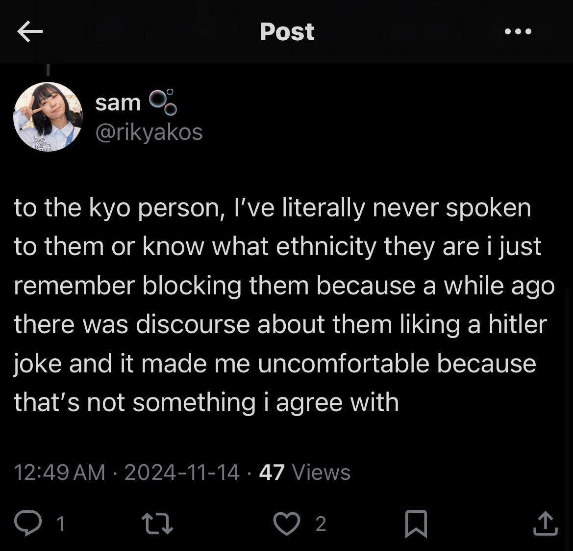 aqoursclips's tweet photo. @Purrpl_ @Falin5000 hey can you tell me what gave you the impression that i blocked you for that reason? this is the real reason i blocked you if you were curious https://t.co/IvK2pvb8AY