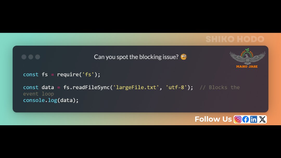 mahojase's tweet image. 🚨 Why Does My Server Freeze on Each Request?
.
.
.
#NodeJS #NodeJSPerformance #serverfreezing #PerformanceOptimization #NodeJSTips #BackendDevelopment #javascriptchallenge #ServerOptimization #blockingcode
