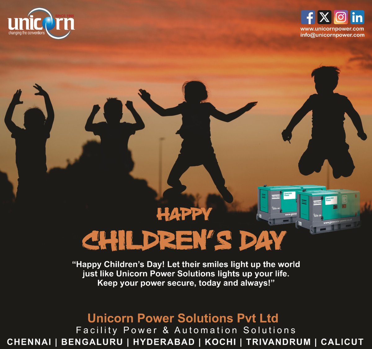 unicornpower___'s tweet photo. Happy Children’s Day! Let the bright smiles of our little ones light up the world, just like Unicorn Power Solutions powers up your day! ⚡🌈

#childrensday #unicornpower #kerala #chennai #Bangalore https://t.co/0sb24Wc9RU