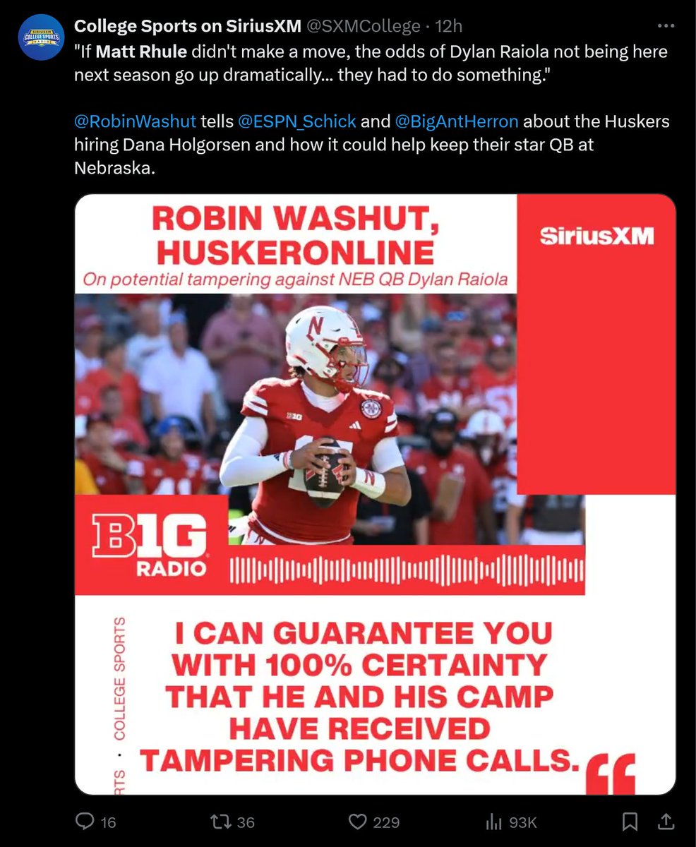 realfreenewsNE's tweet photo. Nebraska's Matt Rhule, in another management miscalculation, waited until his drunk idiot OC completely sabotaged Dylan Raiola and the team's season before he changed direction. #nebraka #huskers #mattrhule #marcussatterfield #dylanraiola #sabatoge #huskernews #tampering #gbr https://t.co/f3yzkCPwIw