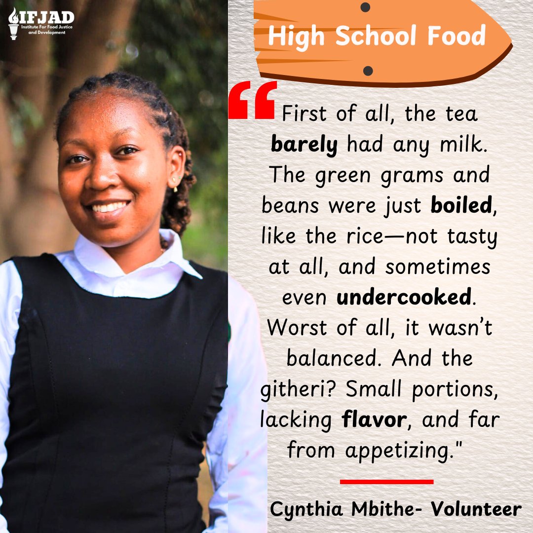 These are the reflections of our dedicated volunteer and nutritionist, Cynthia. Her experience is not unique; many Kenyans suffered the trauma of poorly prepared school meals. A dialogue focused on improving the quality of school meals is critical! #FoodJustice #Agroecology