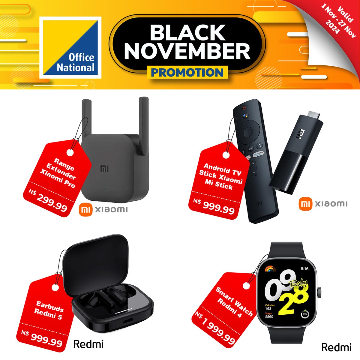 NamibiaON's tweet image. ⚫ Black November ⚫

Tech Us Out! 📅 Promotion runs from 01 Nov – 27 Nov. Don’t miss out!

#TechUsOut #BlackNovember #NamibiaOfficeNational