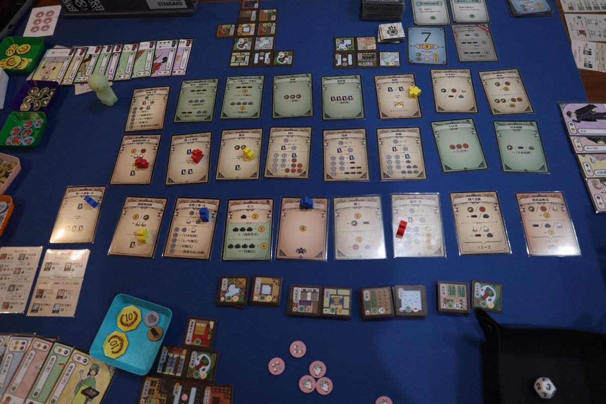 aya_boardgames's tweet photo. 夜のボドゲ会で、ぬくみ温泉繁盛記やりました😊
全体目標、個人目標、全部クリアできていい感じと思ってたら、夫がダントツで一位でしたー😢
拡張入れてさらにやっぱり面白い♪
#ボードゲーム　#ぬくみ温泉繁盛記 https://t.co/9dkildwWSm