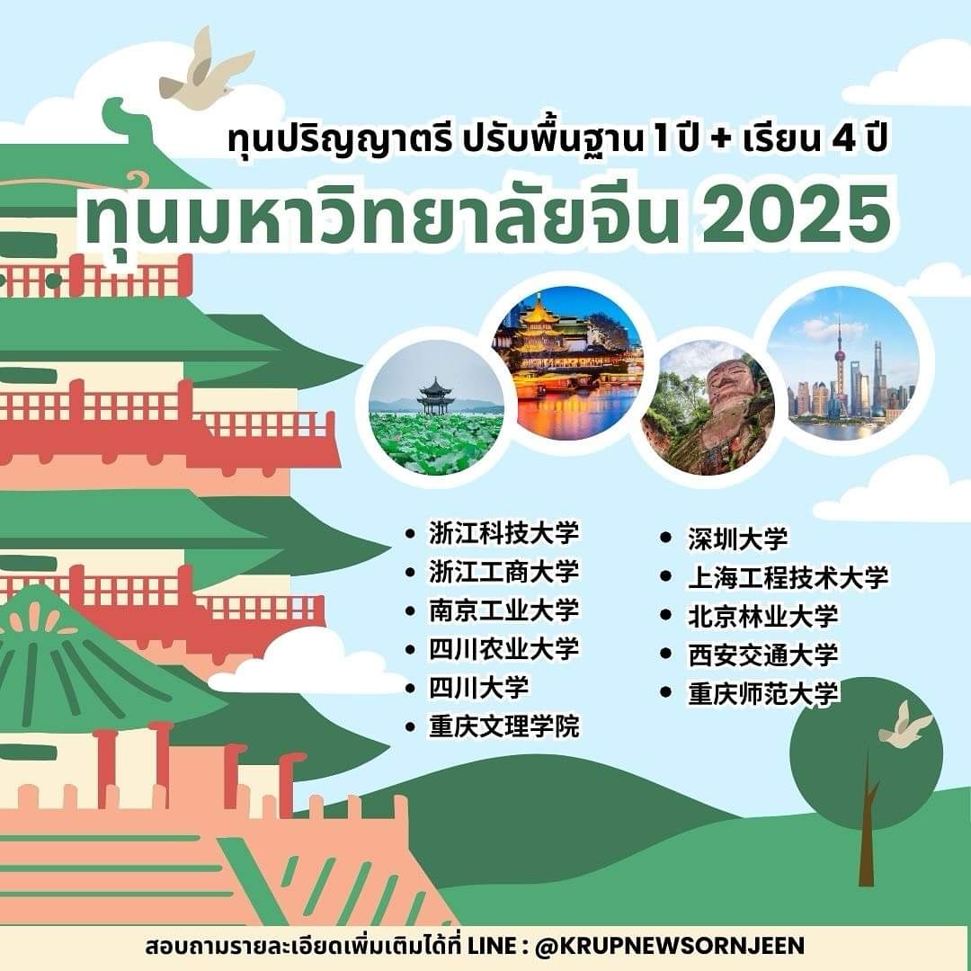 krupnewsornjeen's tweet photo. ทุน ป.ตรี มหาวิทยาลัยจีน ปี 2025 มาแล้วค่ะ!! ✈️🇨🇳
.
สำหรับน้องๆที่ไม่มีพื้นฐานภาษาจีน หรือไม่มีผลสอบ HSK สามารถขอทุนเรียนปรับภาษาก่อน 1 ปีได้นะคะ 
.
รอบนี้พี่นิวลิสมาให้หลายเมืองมากๆเลย เจ้อเจียง หนานจิง ฉงชิ่ง เสฉวน ปักก��่ง เซี่ยงไฮ้ ซีอาน เซินเจิ้น ครบเวอร์!! 
.
.
รีบสมัครด่วนก่อนโควต้าเต็ม!! 
.
.
💬 สนใจสอบถามรายละเอียด ทัก Line : @krupnewsornjeen 
👉🏻 จิ้ม https://t.co/H2AxEVAuiJ
——————————————————
#ทุนเรียนจีน #ทุนปริญญาตรี #ทุนจีน #เรียนจีน #เรียนภาษาจีน #ครูพี่นิวสอนจีน #china #chinese #nanjing #chongqing #chengdu #ขอทุนจีน #krupnewsornjeen