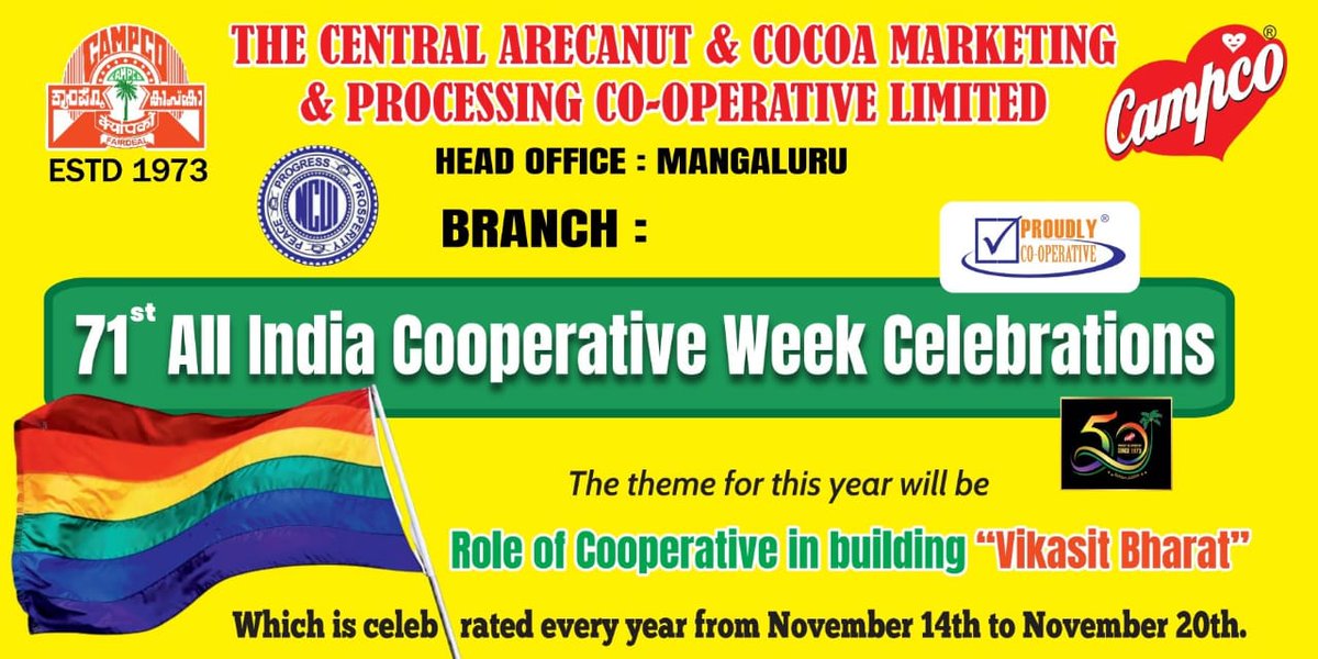 campcochocolate's tweet photo. As we celebrate Cooperative Week from November 14th to November 21st, we extend our heartfelt gratitude to all our members, employees, and stakeholders

#CAMPCO #CooperativeSpirit #Since1973 #CooperativeWeek  #UnityIn @ncuicoop @MinOfCooperatn @Infosahakarita https://t.co/bfIdGzsFFQ