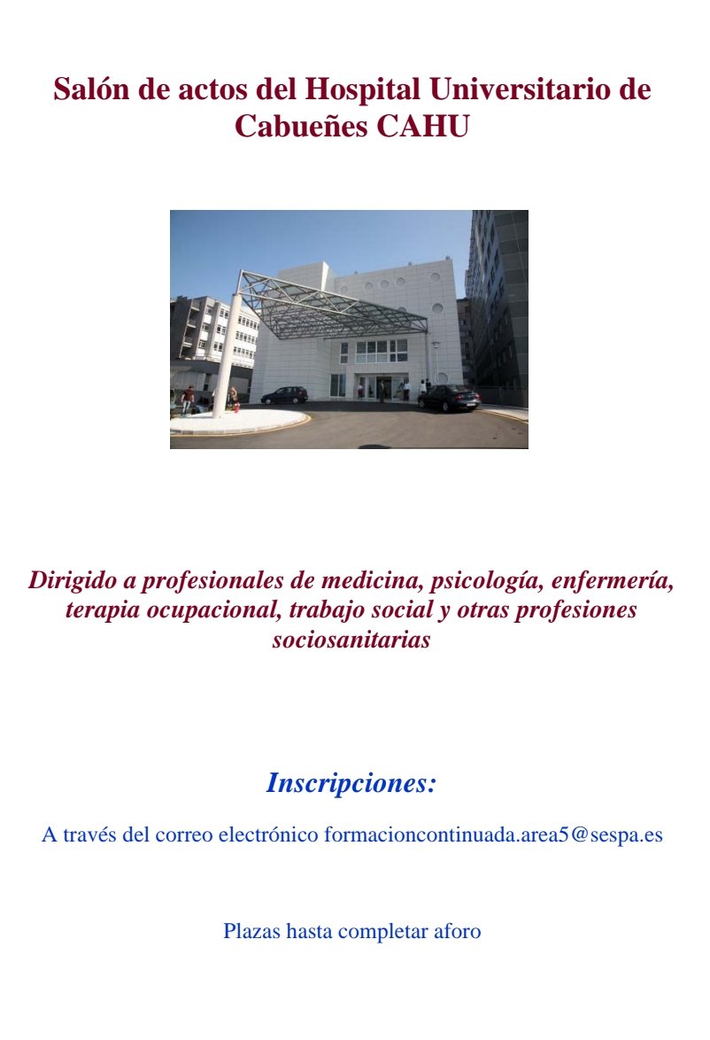 CAHU3Oriente's tweet photo. 🗓️ 22 de noviembre 9:00h
✅ III Jornadas de Atención a las Personas con Trastorno Mental Grave en el salón de actos del Hospital Universitario de Cabueñes #CAHU
👉 Para inscribirte, envía un correo 📨 a formacioncontinuada.area5@sespa.es. Plazas limitadas hasta completar el aforo.
 ¡No te lo pierdas!
 #SaludMental #FormaciónContinuada