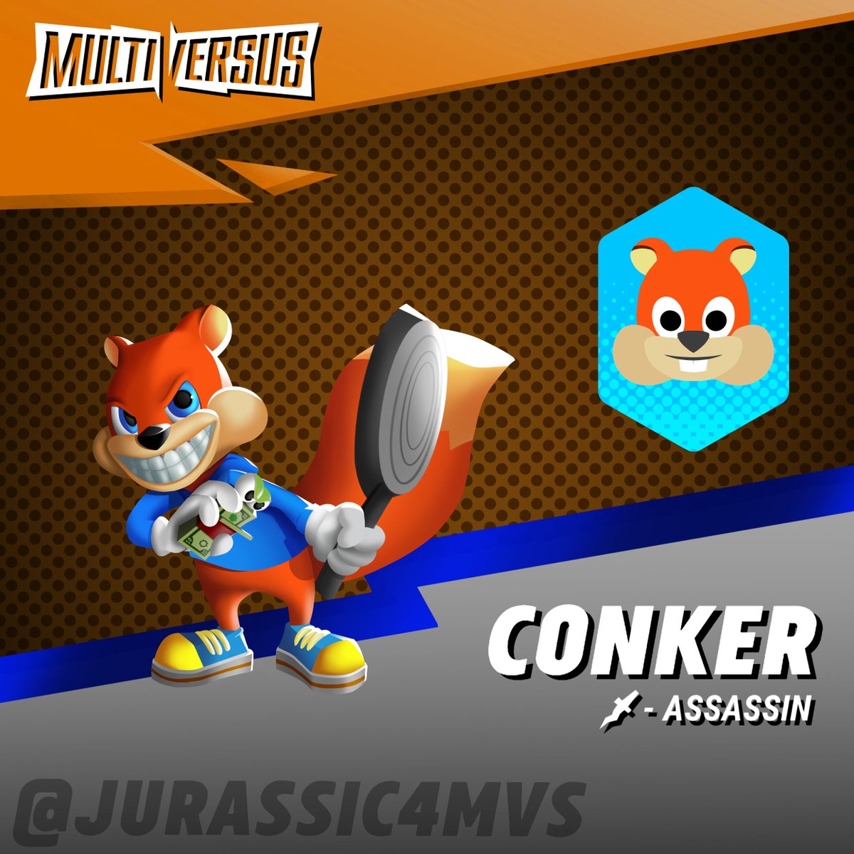 "Ah well, every cloud has a silver lining."
Here's my Conker #MultiVersus concept commissioned by <a href="/Jdog_4789/">Jdog (Halo Remake HYPEEE)</a> as a gift to <a href="/Conker4MVS/">GO FOLLOW @MemeManTweets</a> . Hope you all like it as much as I do! Also... a little birdie told me <a href="/darknakat/">NAKAT</a> really likes Conker so I think you may want to see it!!