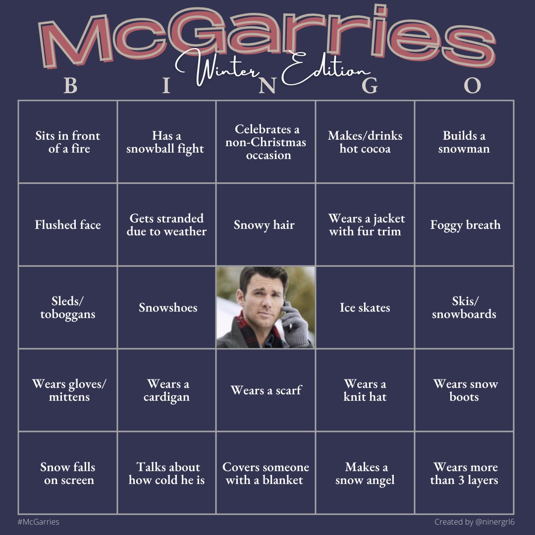 ninergrl6's tweet photo. Hey #McGarries remember me? 👋🏻 Even though I’m not active in the fandom anymore, I’m still planning to watch @kevin_mcGarry’s new movie AND I still have bingo cards for anyone who likes gamifying their viewing experience #AReasonForTheSeason #Hallmark #CountdownToChristmas #bingo https://t.co/G2hhn3ufP6