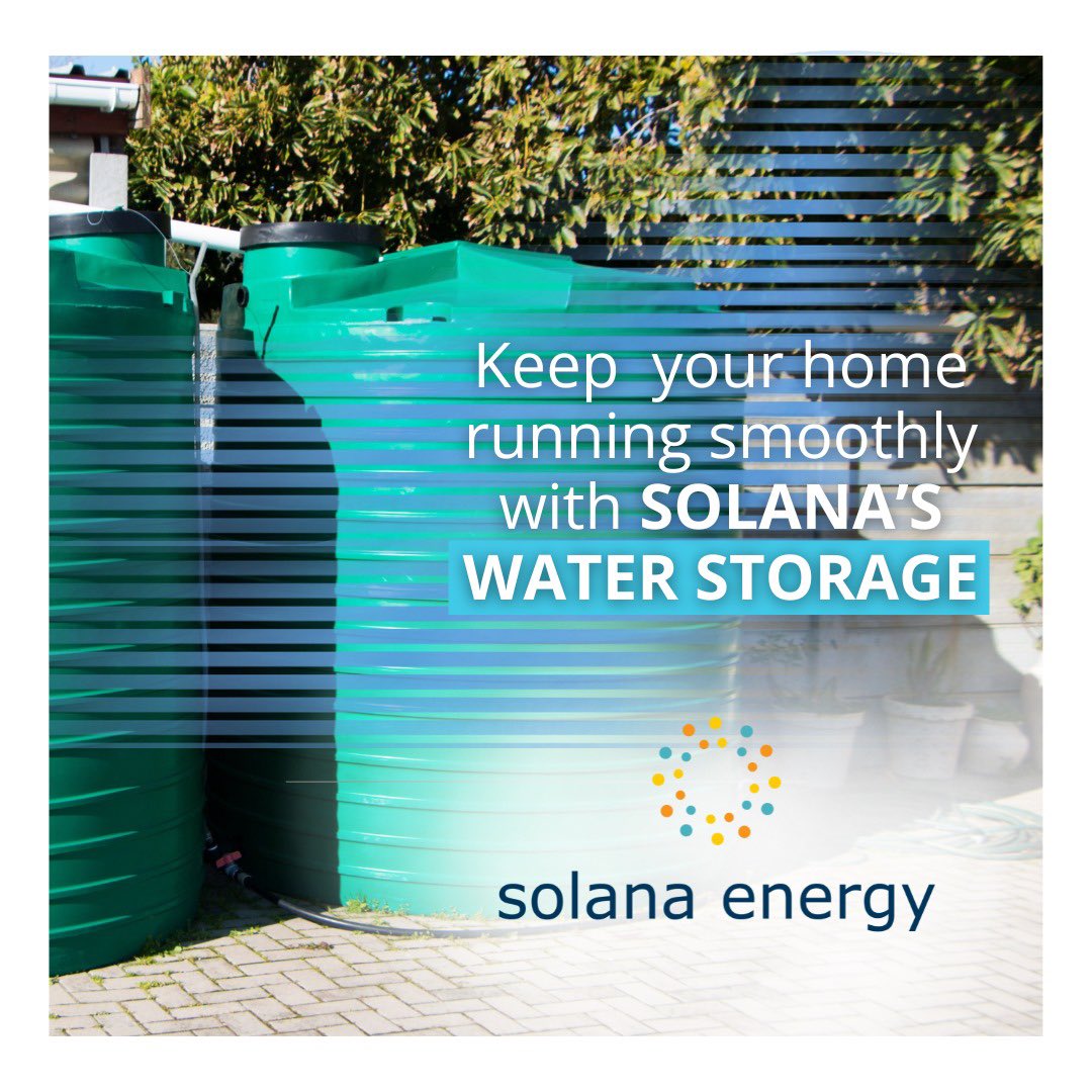 Solana Energy introduces Solana Water Solutions. Your new go-to for sustainable and reliable water storage! From residential to commercial setups, Solana’s water solutions provide peace of mind with fully customisable systems that fit your needs