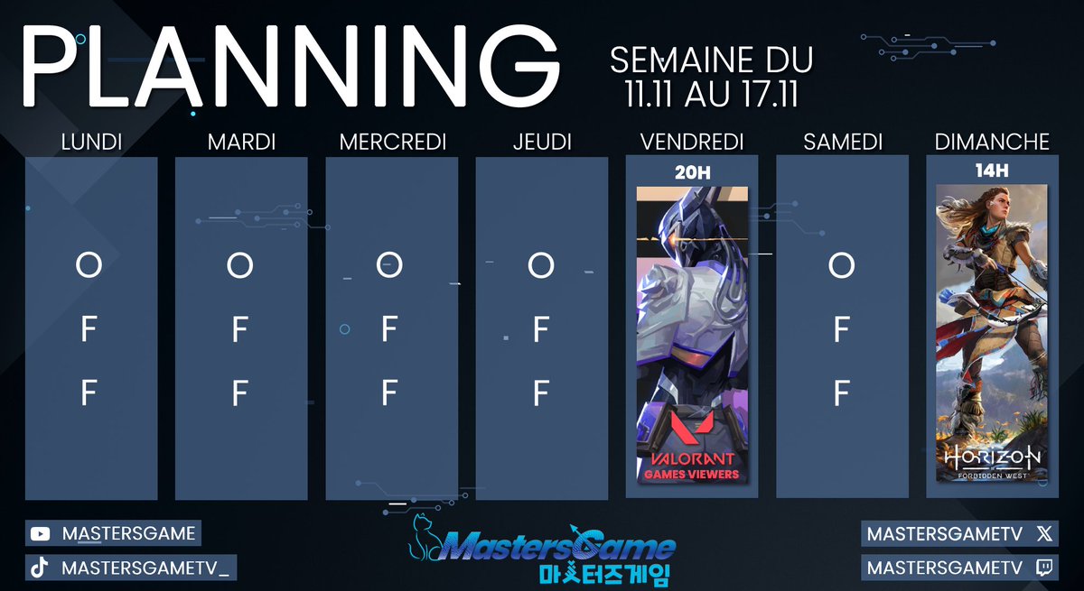 MastersGameTV's tweet image. 🗓️ PLANNING 🗓️