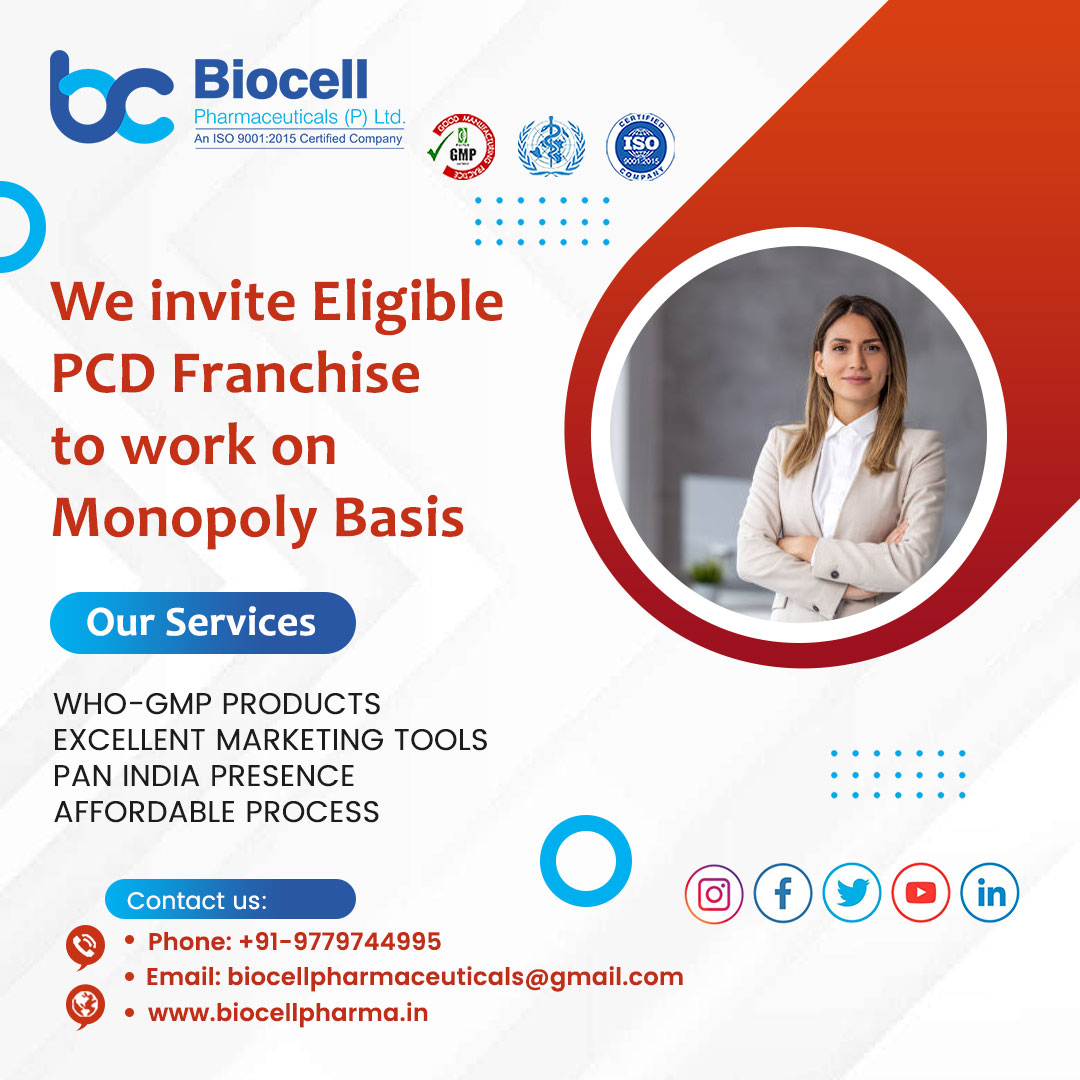 biocell_pharma's tweet image. BIOCELL PHARMACEUTICALS : #The Best Pharma PCD Company that combines excellent Quality products with Impeccable Marketing support to the Franchisee.

👉 biocellpharma.in

#PCDFRANCHISE #PCDPHARMA #PCD_Pharma #PCDMedicine #pharmamarketing #Franchisepharma #Pharmafranchise