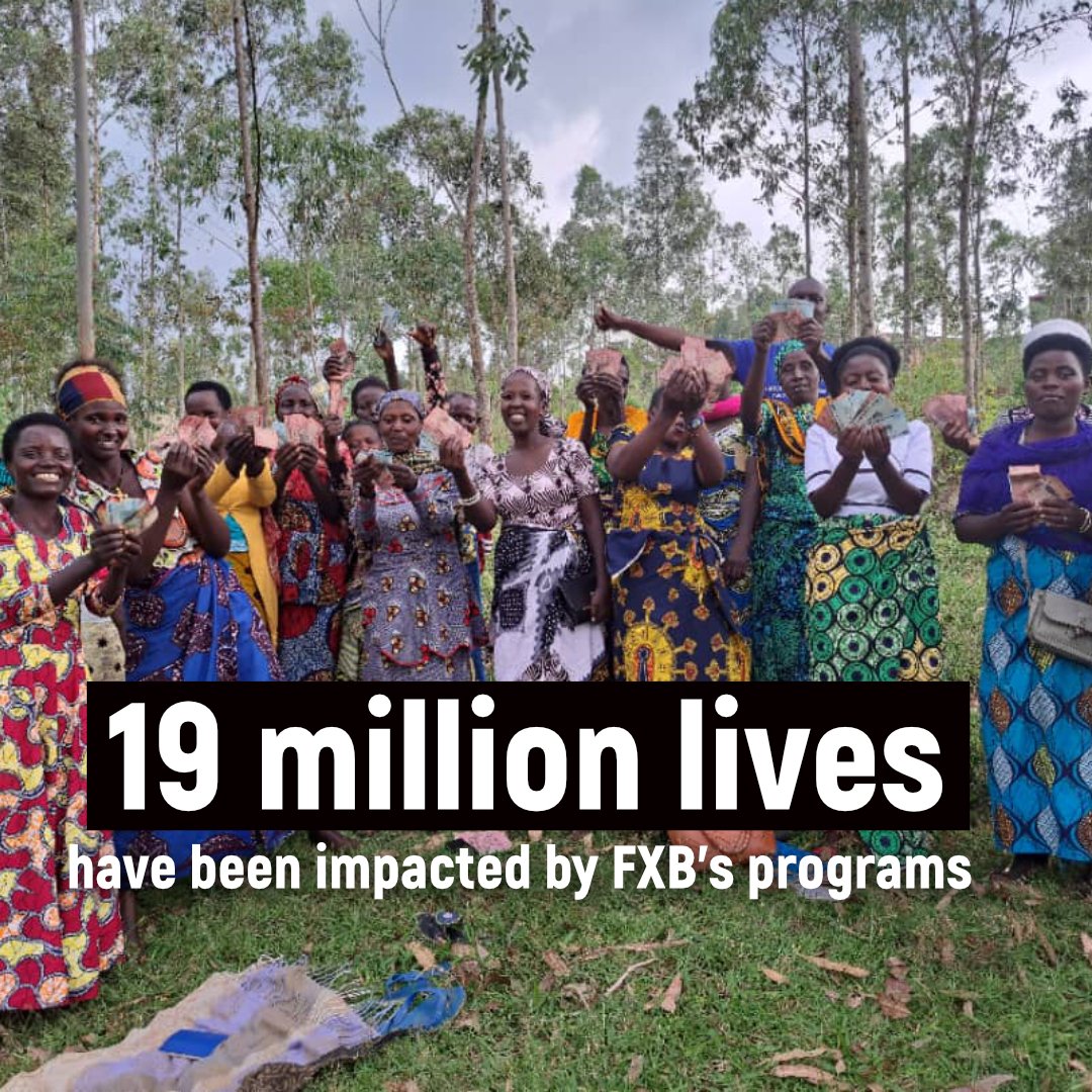 We are thrilled to share that in total, 19 million people, adults and children, have benefited from the presence of FXB programs through our FXBVillage model, our projects linked to education, protection, nutrition, climate resilience, health, water &amp; hygiene.