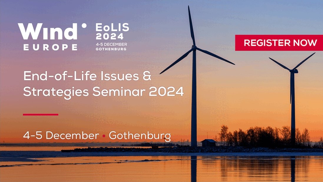 #EoLIS2024 | Meet #REFRESH at <a href="/WindEuropeEvent/">WindEurope Events</a>'s End-of-Life Issues and Strategies seminar next month!

♻ Advances in #wind turbine #blade #recycling technologies 
🗓️Wednesday 4th December
🕙11:45-12:45
📌Room G3

Learn more➡️tinyurl.com/y8d3pfrm

#composites #circulareconomy