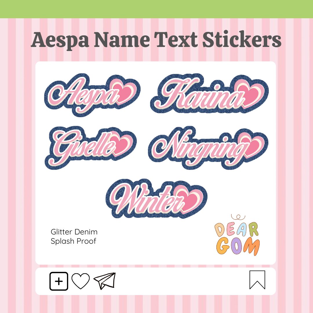 deargomph's tweet image. #gommiestickers

🩰 aespa name text stickers  

only 25 pesos each (available in holo dots pink and glitter denim)  

📷 wts lfb stickers ph anik anik aespa karina giselle ningning winter