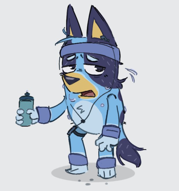 I'm tired of studying( #bluey #blueyart