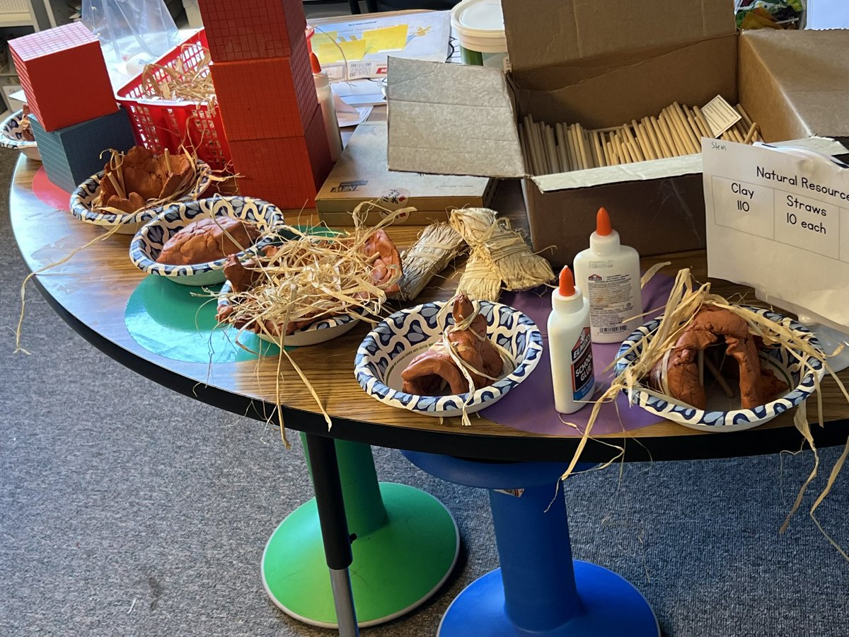 BESsecond's tweet image. Wattle and Daub STEM challenge!
Students purchased their materials with base 10 blocks and worked collaboratively to build their choice of a summer or winter native home.
@STEMcobb @CobbSocStudies @bullardbulldogs