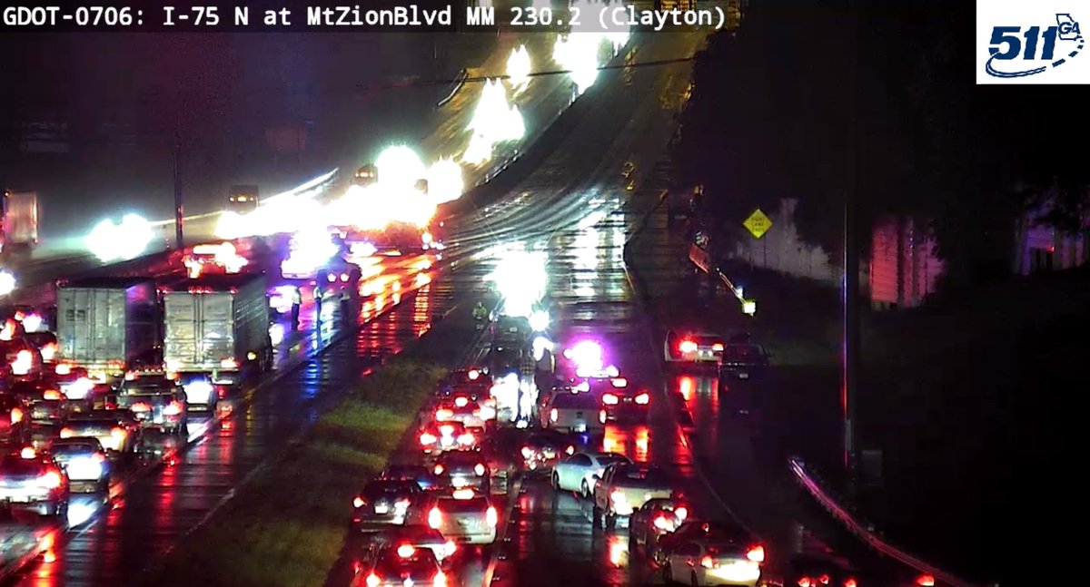 511Georgia's tweet image. CLAYTON CO.- All lanes blocked on I-75 N at Mt. Zion Rd.(mm 231.2) due to crash.

Expect delays | Est. clear time: 7:00 am #ClaytonCounty #ATLtraffic

UPDATES: 511ga.org/EventDetails/I…