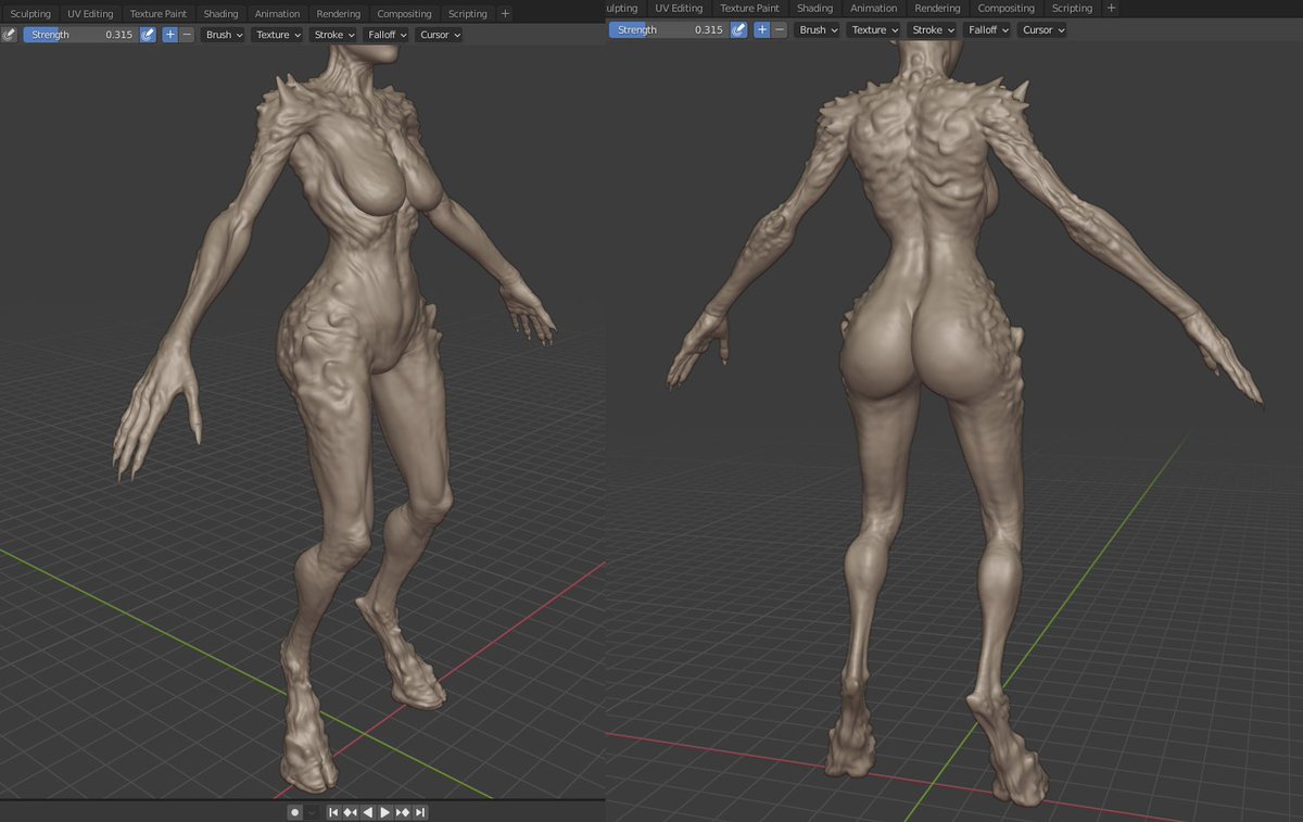 I'm really excited to share this little sneak peek at what I'm currently working on. I get really hyped for non-human morphs.
This will be for a dryad pack, specifically a lava/fire dryad.