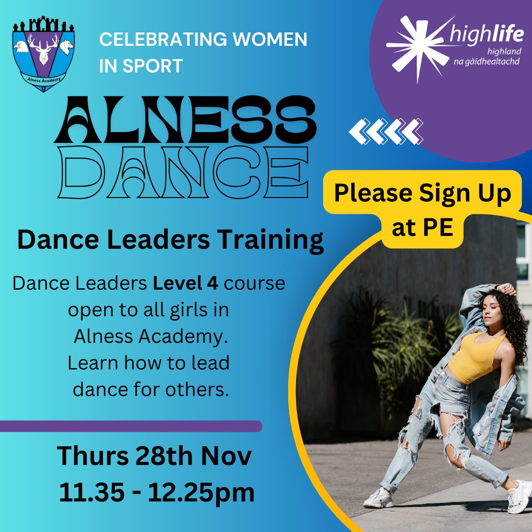 There will be a Dance Leaders Training (Level 4) Course running on Thursday, 28th November open to girls only in celebration of Women in Sports week!  Check poster below for details.  Bring all your friends and have a blast whilst learning dance leading skills! 💃🙌