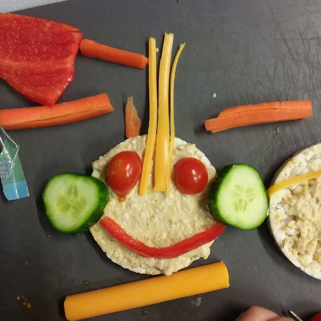This week at West Denton primary we made rice cake faces with the after school club