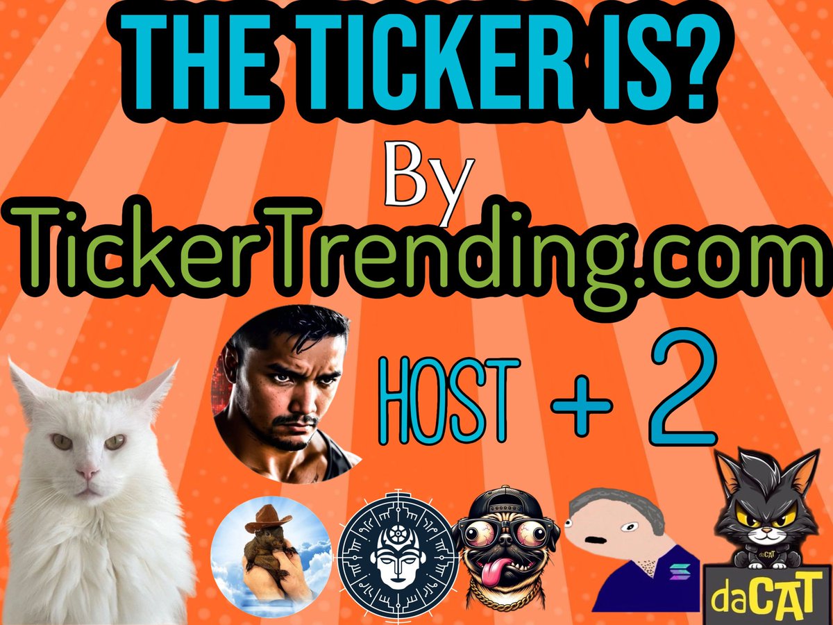 🚨FRIDAY Xpace 10pm EST🚨

LINK👉 x.com/i/spaces/1ZkKz…

<a href="/tickertrending/">Tickertrending</a>  BY <a href="/MSI_token/">MSI</a> 

6 projects to  SPEAK for 5 MINS🚨 

1- <a href="/badideaai/">Bad Idea AI</a> 
2- <a href="/Dawgcoin_erc20/">DAWG COIN</a> 
3- <a href="/JofreyEpstonSOL/">Jofrey Epston</a> 
4- <a href="/BuenoCatSol/">Bueno Cat</a> 
5- <a href="/OGpeanut_sol/">Peanut the Squirrel</a> 
6-<a href="/daCat_token/">daCAT</a> 

For the  next banner , simple join