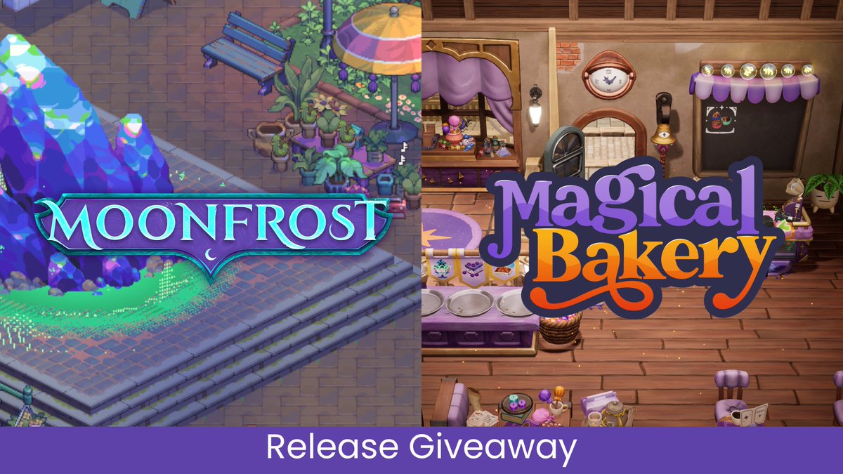 MoonfrostGame's tweet photo. Spooky season is over, but it doesn't mean the magic has to stop...🪄

@WeAreSuperlumen launched last week, and to celebrate we’ve teamed up to giveaway 3 copies of their game: Magical Bakery!

To enter simply Like, Comment and RT 💜 https://t.co/ViFX5dsedQ
