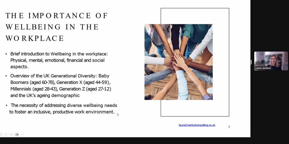 Laura Jackson, wellbeing strategic consultant with Venturi, leading us through wellbeing for multigenerational workforces #ecc24conf venturiconsulting.co.uk