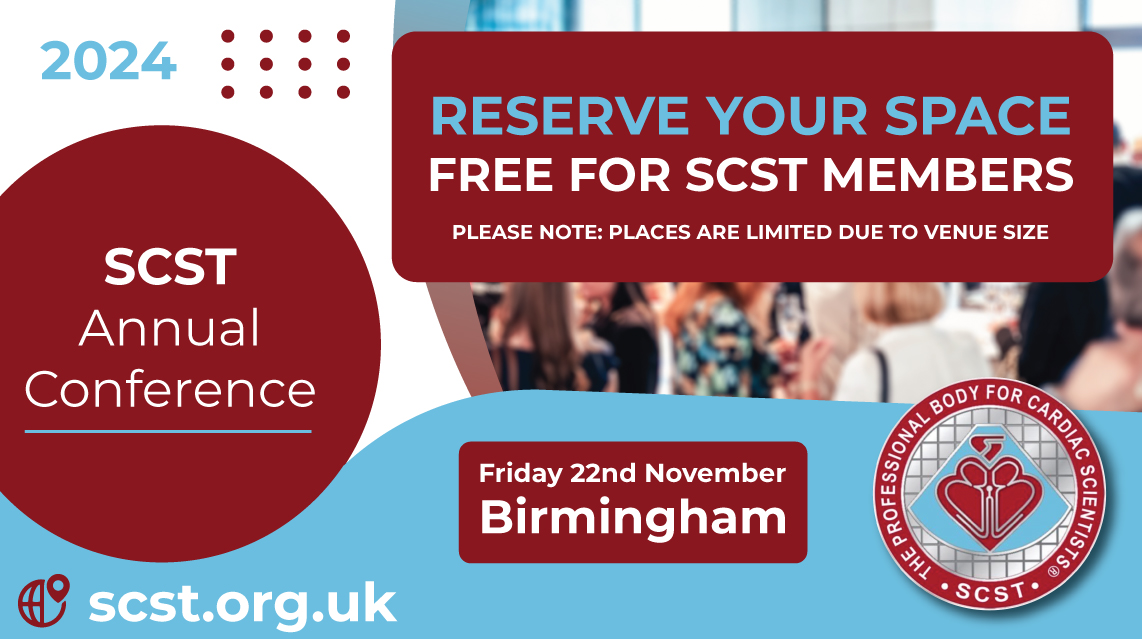 🚨 NOT LONG TO GO 🚨 Join us next Friday in Birmingham for the SCST Annual Conference.#

🌟 Free for SCST members! 🌟 If you're not a member yet, now's the time to join and secure your spot. 

Reserve your space here: scst.org.uk/event/conferen…

#SCST2024 #CardiacScience