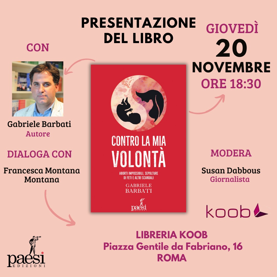 Arriva la prima presentazione. Mercoledì prossimo a Roma alla libreria Koob (accanto al Teatro Olimpico). Ci sarà con me una delle protagoniste del libro Francesca Montana Montana e a moderare <a href="/susandab/">susan dabbous</a> Venite, leggete o parlatene: questa vicenda può riguardare  tutti!