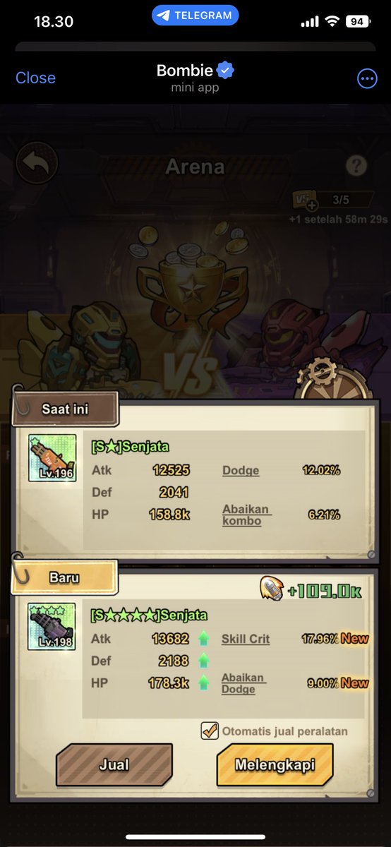 ketekan23's tweet photo. @Bombie_xyz UID:s1088_GlDcADZ4

This is the screenshoot when i got 0,01% chance https://t.co/Hi9vdx4vMq