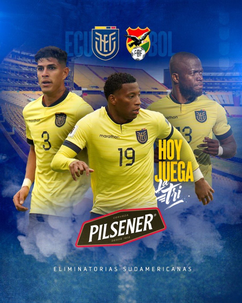 EquateurFrance's tweet photo. 𝑱𝑶𝑼𝑹 𝑫𝑬 𝑴𝑨𝑻𝑪𝑯 ! 

🇪🇨𝐄́𝐪𝐮𝐚𝐭𝐞𝐮𝐫 - 𝐁𝐨𝐥𝐢𝐯𝐢𝐞🇧🇴

⌚️1h🇫🇷

(@LaTri)
#VamosLaTri #SomosEcuador🇪🇨 https://t.co/9lupid5nP7