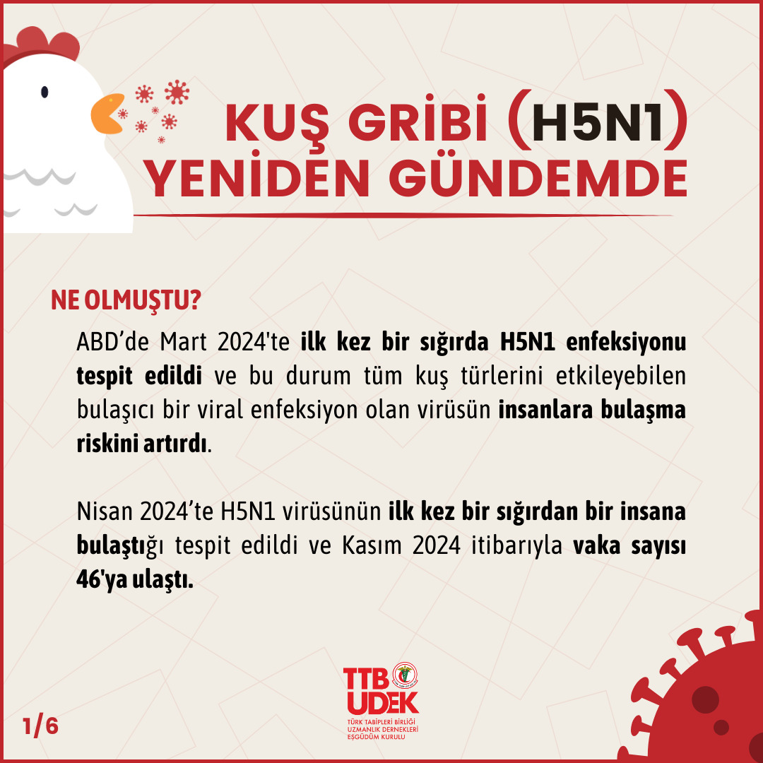 TTB-UDEK (@ttbudek) on Twitter photo Kuş Gribi (H5N1) Hastalığına İlişkin TTB-UDEK Bilgi Notu
👇
ttb.org.tr/udek/haber_gos…
<a href="/ttborgtr/">Türk Tabipleri Birliği</a> Kuş Gribi (H5N1) Hastalığına İlişkin TTB-UDEK Bilgi Notu
👇
ttb.org.tr/udek/haber_gos…
<a href="/ttborgtr/">Türk Tabipleri Birliği</a>