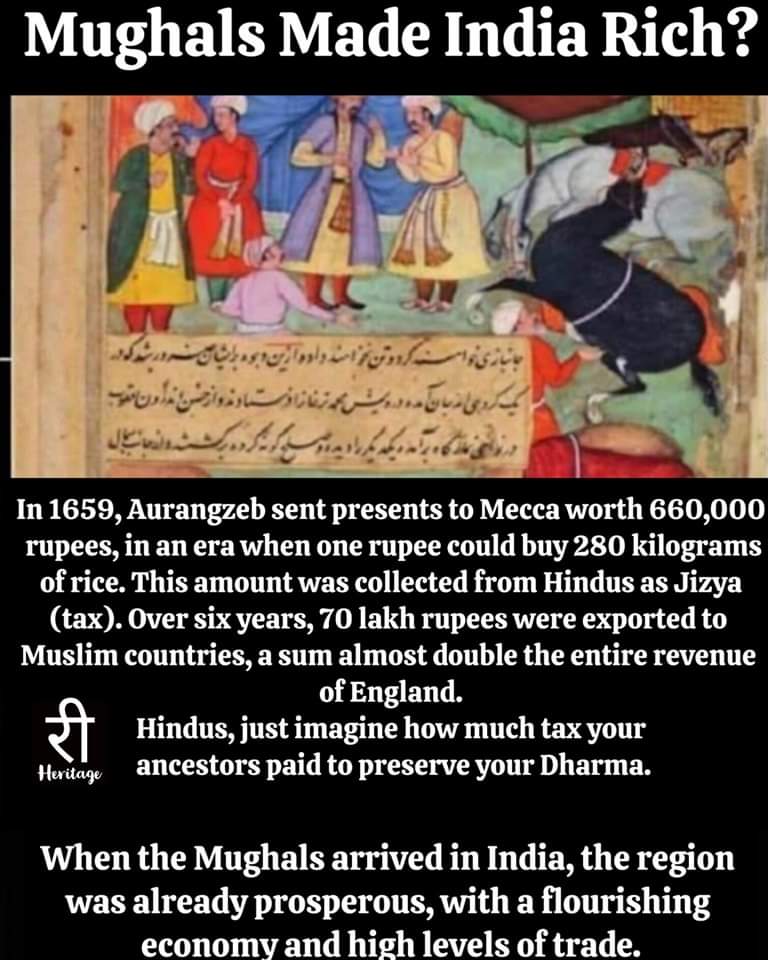 Voice_For_India's tweet image. When the Mughals arrived in India, India was already prosperous with a flourishing economy &amp;amp; high levels of trade. They were here only to loot. They invaded, looted, converted &amp;amp; left. Now, India is still suffering from the consequences of these conversions &amp;amp; acts. Do you agree?