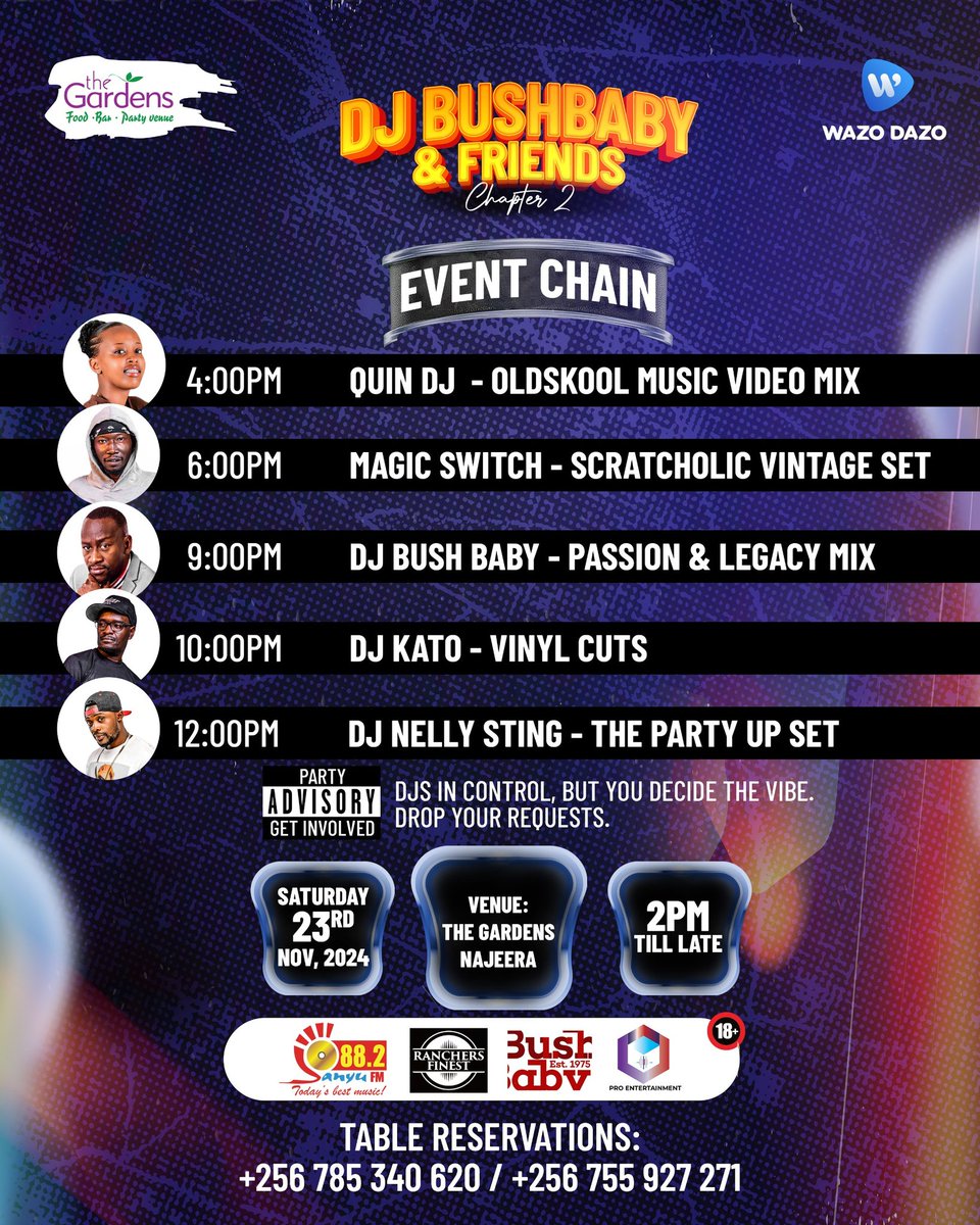 djbushbaby's tweet image. Building legacies, one party at a time. #LegacyVibes
Call today and BUY a table. 
@882SanyuFM 
@ranchersfinest 
@GardensNajjera 
@wazodazo