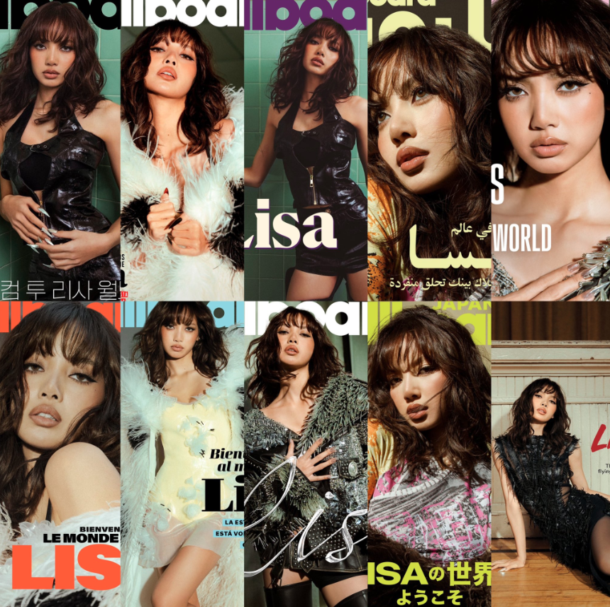 AboutMusicYT's tweet photo. Lisa appeares on the cover of Billboard in 10 countires. https://t.co/kXEAiqHujk