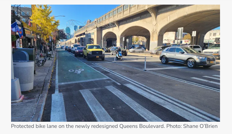 Using parked cars and paint &amp; post buffers for bike lanes can have an incredible impact on multimodal safety.

Deaths &amp; injuries dropped dramatically on the former "Boulevard of Death" in NYC.