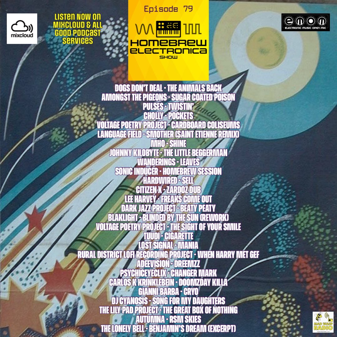 HomeBrew Electronica Show (@showhomebrew) on Twitter photo Ep 79 Now available on Mixcloud & podcast places ๐คฉ with @mrdparsons <a href="/pulsesnotts/">pulses</a> <a href="/ChollyMusic/">Cholly ~ Anomaly - out now!๐</a> <a href="/voltage_poetry/">Voltage Poetry Project</a> <a href="/mhoTunes/">mho</a> <a href="/rupturerapture/">Rupture // Rapture</a> <a href="/hardwiredonline/">Barry Brosnihan</a> <a href="/Citizenx2017/">Citizen-X</a> <a href="/darkjazzproject/">Andrew Spackman</a> <a href="/BlakLightband/">BlakLight</a> <a href="/LostSignalTunes/">Lost Signal</a> <a href="/GianniBarba_/">Gianni Barba</a> <a href="/avtvmna/">autumna.</a> +Many More mixcloud.com/homebrewelectrโฆ Ep 79 Now available on Mixcloud & podcast places ๐คฉ with @mrdparsons <a href="/pulsesnotts/">pulses</a> <a href="/ChollyMusic/">Cholly ~ Anomaly - out now!๐</a> <a href="/voltage_poetry/">Voltage Poetry Project</a> <a href="/mhoTunes/">mho</a> <a href="/rupturerapture/">Rupture // Rapture</a> <a href="/hardwiredonline/">Barry Brosnihan</a> <a href="/Citizenx2017/">Citizen-X</a> <a href="/darkjazzproject/">Andrew Spackman</a> <a href="/BlakLightband/">BlakLight</a> <a href="/LostSignalTunes/">Lost Signal</a> <a href="/GianniBarba_/">Gianni Barba</a> <a href="/avtvmna/">autumna.</a> +Many More mixcloud.com/homebrewelectrโฆ