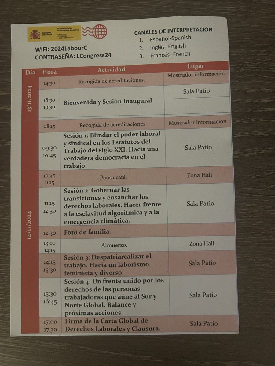 #LabourInternacional hoy en Madrid, Congreso Internacional del Trabajo