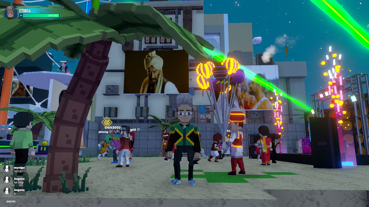 CSawasdikosol's tweet photo. Catching some sun 🌞 in the Hungama experience in @TheSandboxGame. Come party! 🎉 @Bollyhungama https://t.co/BPYwSZTA9O #TheSandbox #AlphaSeason4 #AS4SocialChallenge https://t.co/zm7rOkNYlW
